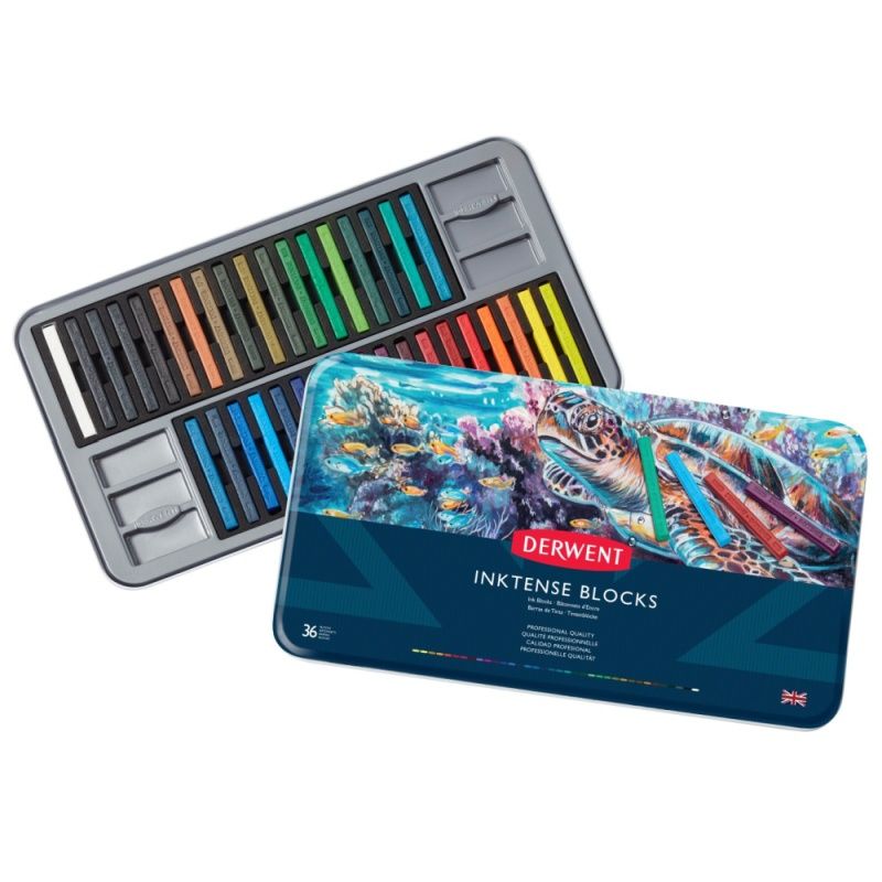 Derwent Inktense Blocks Farbkasten 36 Farben - Aquarellfarben